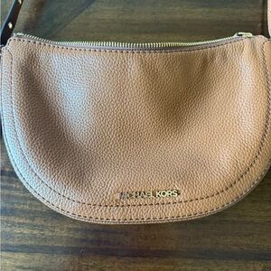 Michael Kors Brown Shoulder Bag with Pebbled Leather